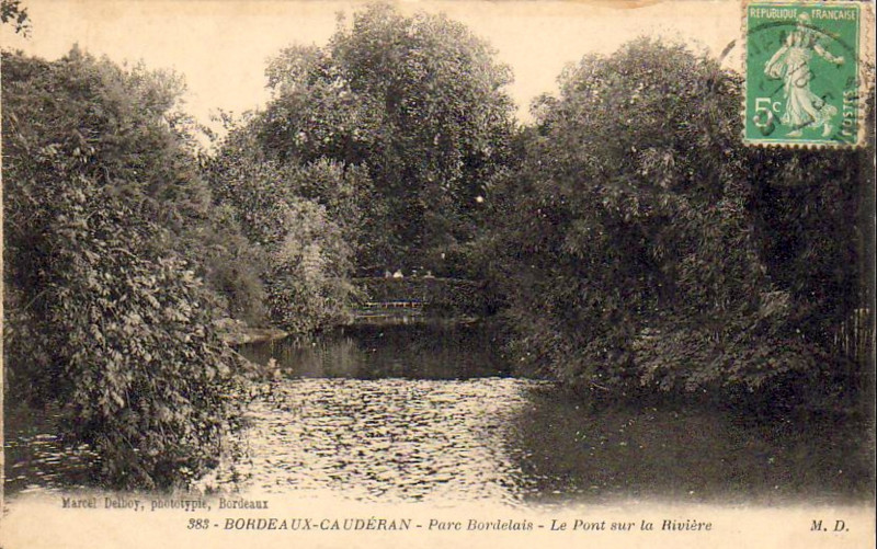 Carte postale ancienne Parc Bordelais - La rivière 3b à Bordeaux