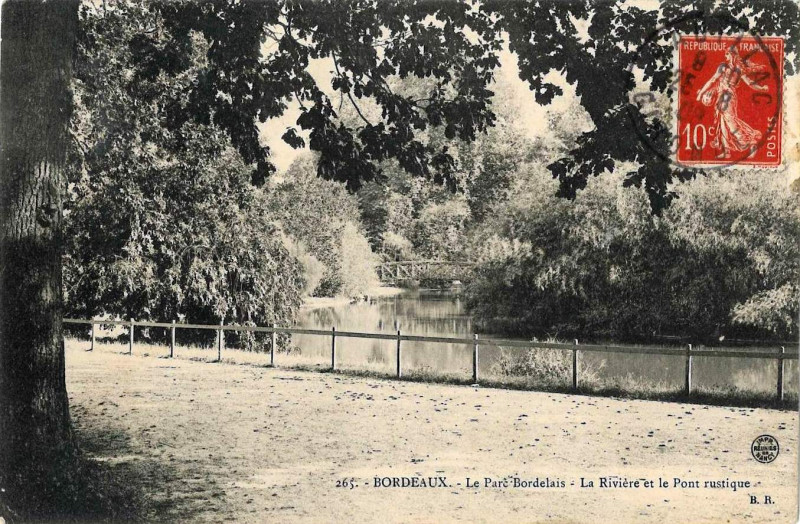 Carte postale ancienne Parc Bordelais - La rivière 4 à Bordeaux