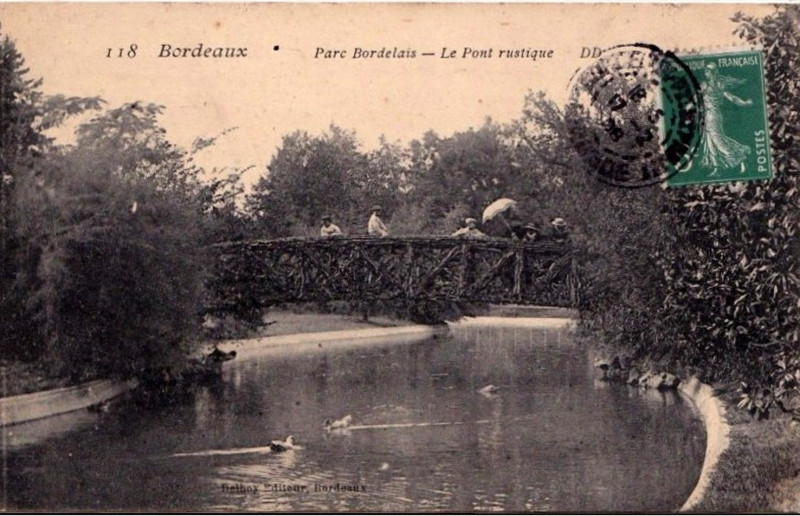 Carte postale ancienne Parc Bordelais - La rivière 7 à Bordeaux