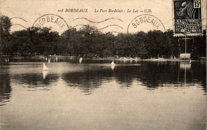 Carte postale ancienne Parc Bordelais - Lac 17 à Bordeaux