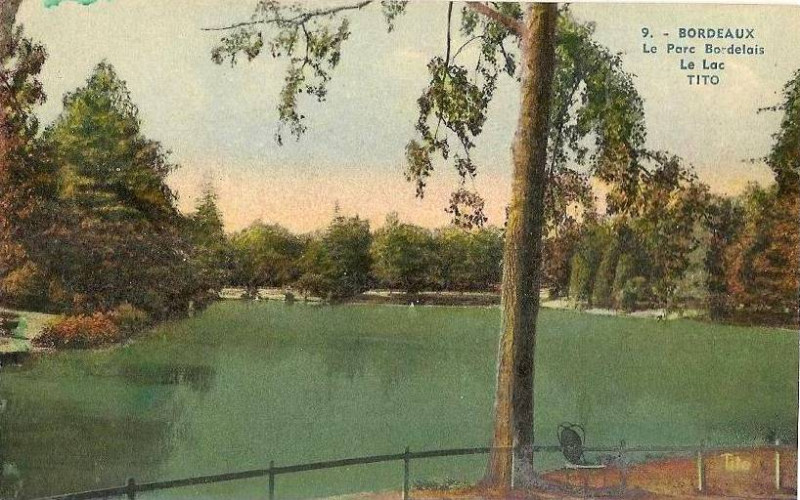 Carte postale ancienne Parc Bordelais - Lac 1c à Bordeaux