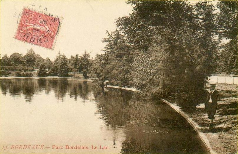 Carte postale ancienne Parc Bordelais - Lac 9 à Bordeaux