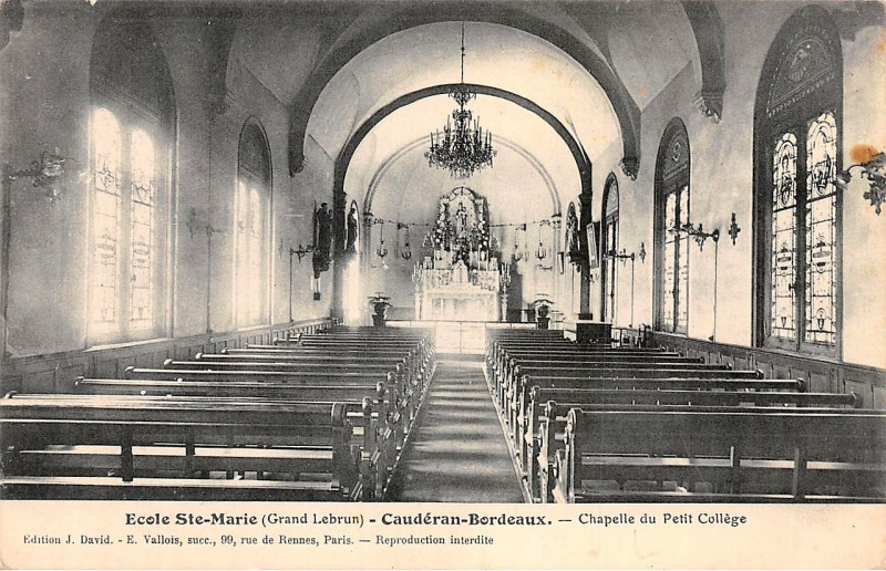 Carte postale ancienne Sainte-Marie Grand Lebrun - 54 - Chapelle du Petit collège à Bordeaux