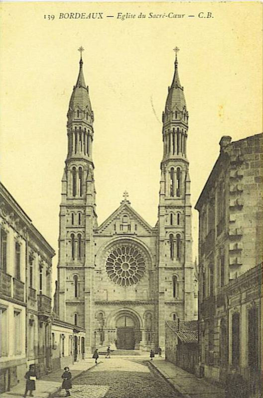 Carte postale ancienne Sacré-coeur (Bordeaux) - Façade 7 à Bordeaux