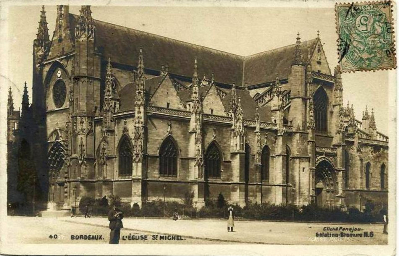 Carte postale ancienne Bordeaux - Eglise Saint-Michel à Bordeaux