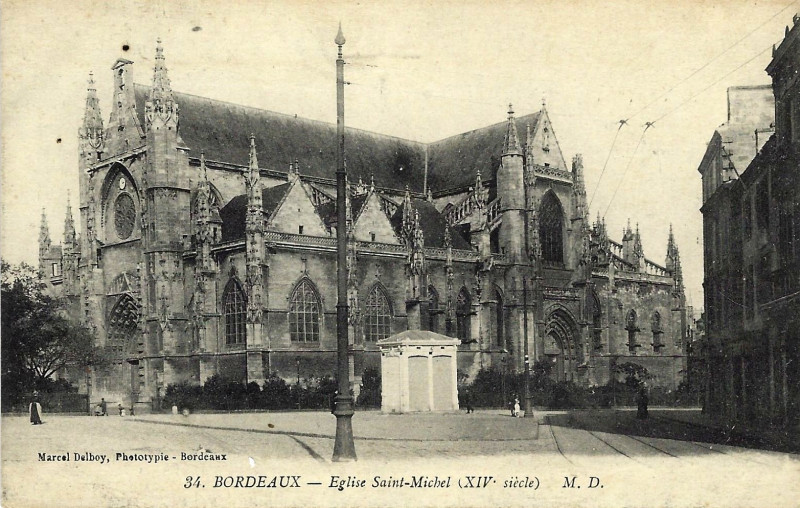 Carte postale ancienne Bordeaux église Saint-Michel 2 à Bordeaux