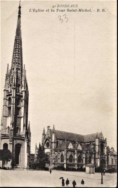 Carte postale ancienne Bordeaux église Saint-Michel 6 à Bordeaux