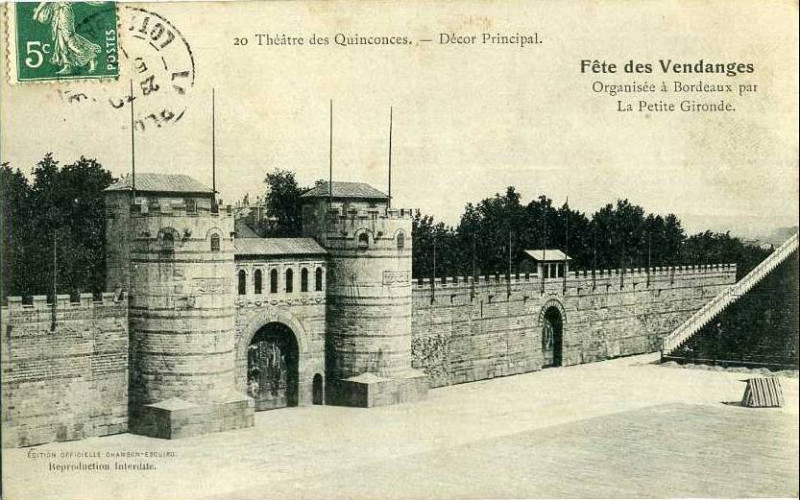Carte postale ancienne Bordeaux fête-des-vendanges 20 Théatre des Quinconces à Bordeaux