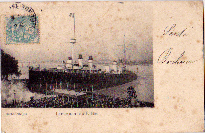 Carte postale ancienne Bordeaux - Lancement du Kléber à Bordeaux