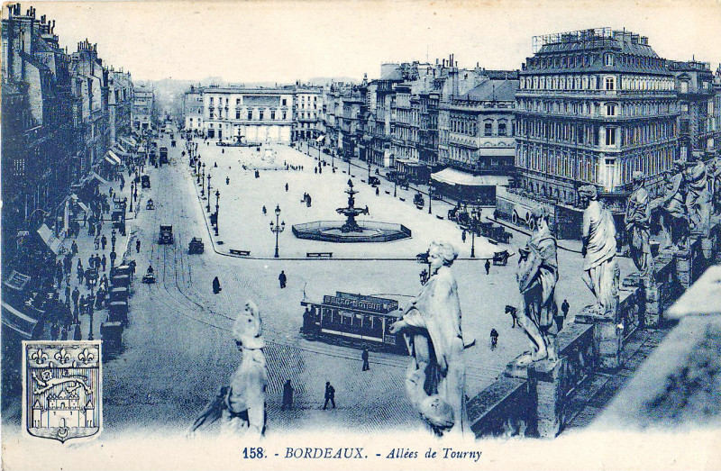 Carte postale ancienne Artaud 158 - Bordeaux - Allées de Tourny à Bordeaux