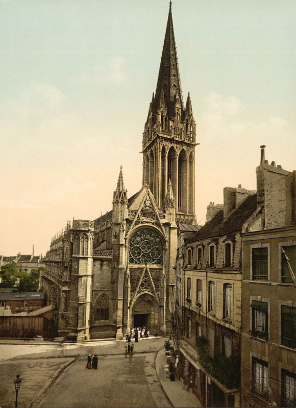 Carte postale ancienne Caen eglisesaintpierre congres à Caen