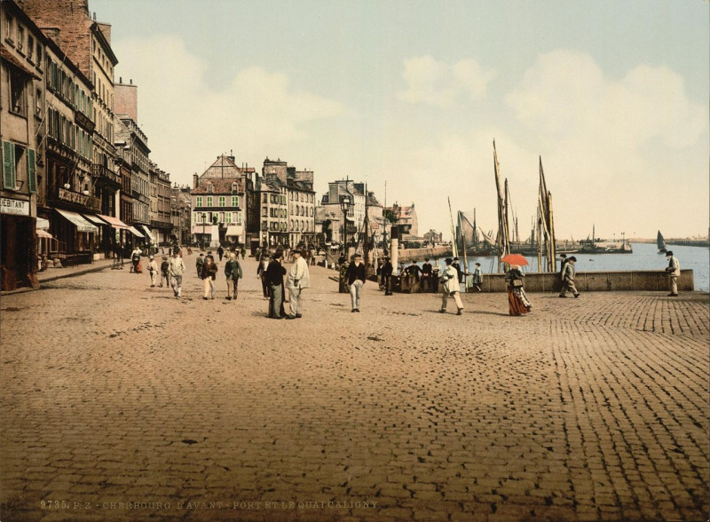 Carte postale ancienne 05000 - Harbor and Caligny quay, Cherbourg, France à Cherbourg-en-Cotentin