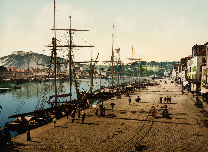 Carte postale ancienne Flickr - …trialsanderrors - Quay Alexandre Iii and commercial docks, Cherbourg, France, ca. 1895 à Cherbourg-en-Cotentin