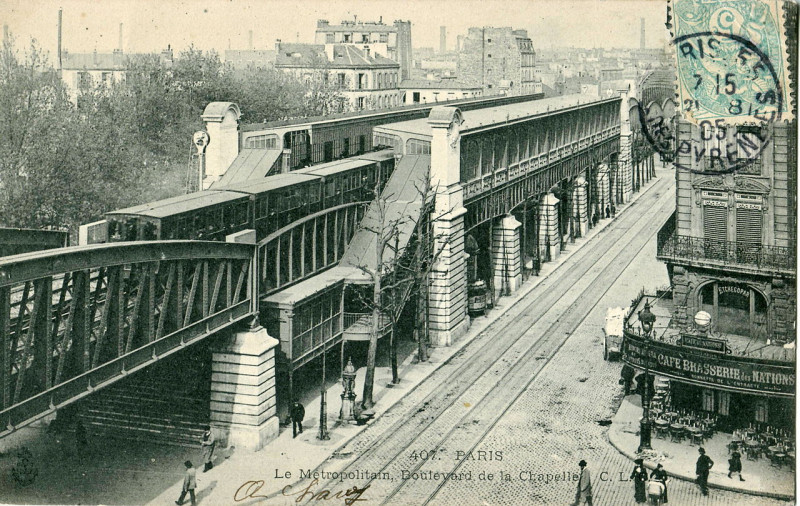Carte postale ancienne Le Métropolitain Boulevard de la Chapelle à Paris 10e