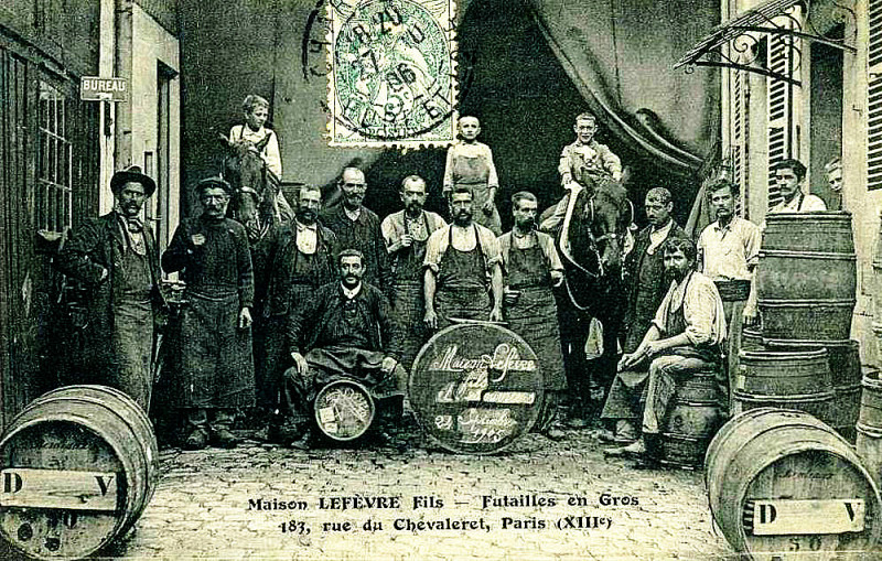 Carte postale ancienne Maison Lefèvre Fils - Futailles en Gros - rue du Chevaleret à Paris 13e
