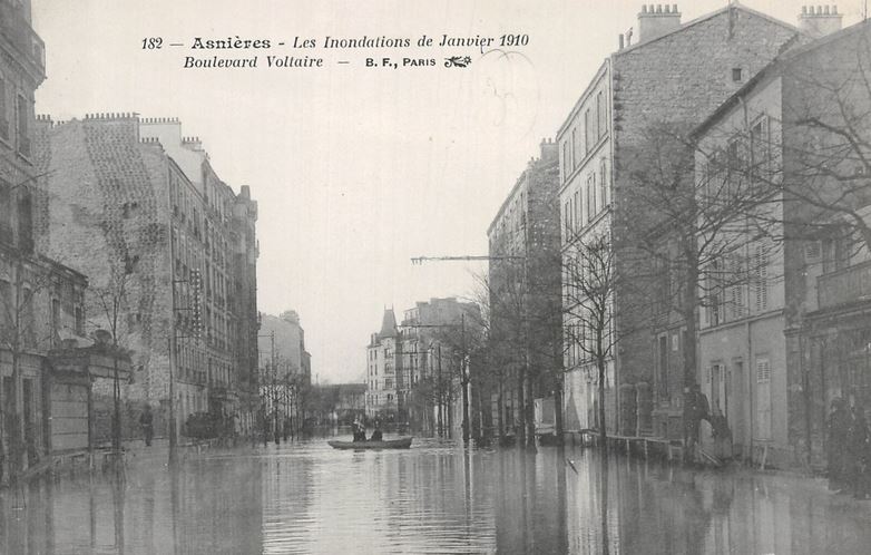 Carte postale ancienne Asnieres-sur-Seine.Boulevard Voltaire.1910 à Asnières-sur-Seine