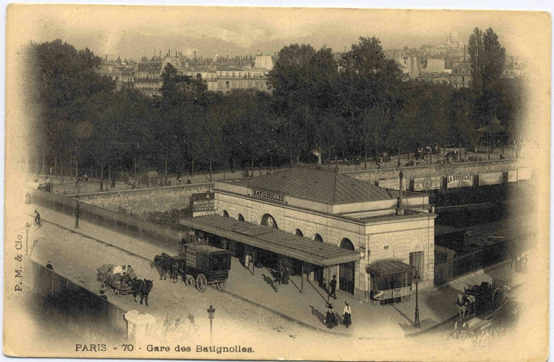 Carte postale ancienne Gare des Batignolles à Paris 17e