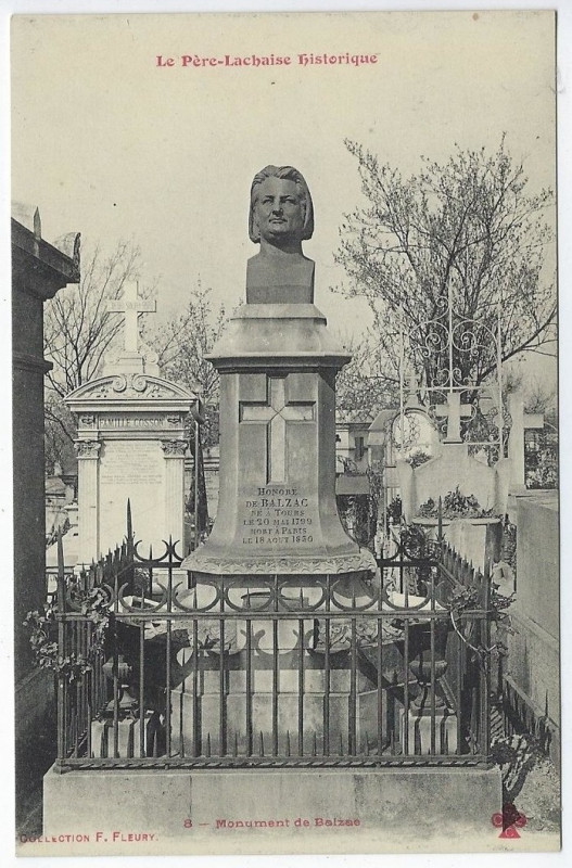 Carte postale ancienne Le Père-Lachaise - Monument de Balzac à Paris 20e