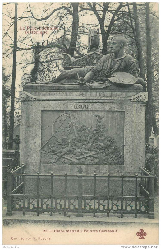 Carte postale ancienne Le Père-Lachaise - Monument du Peintre Géricault à Paris 20e