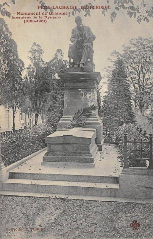 Carte postale ancienne Le Père-Lachaise - Monument de Gramme à Paris 20e