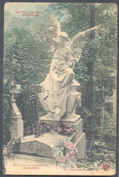 Carte postale ancienne Le Père-Lachaise - Enrico Tamberlick à Paris 20e