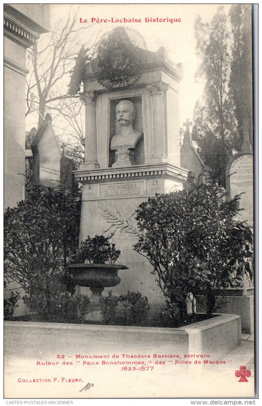Carte postale ancienne Le Père-Lachaise - Monument de Théodore Barrière à Paris 20e