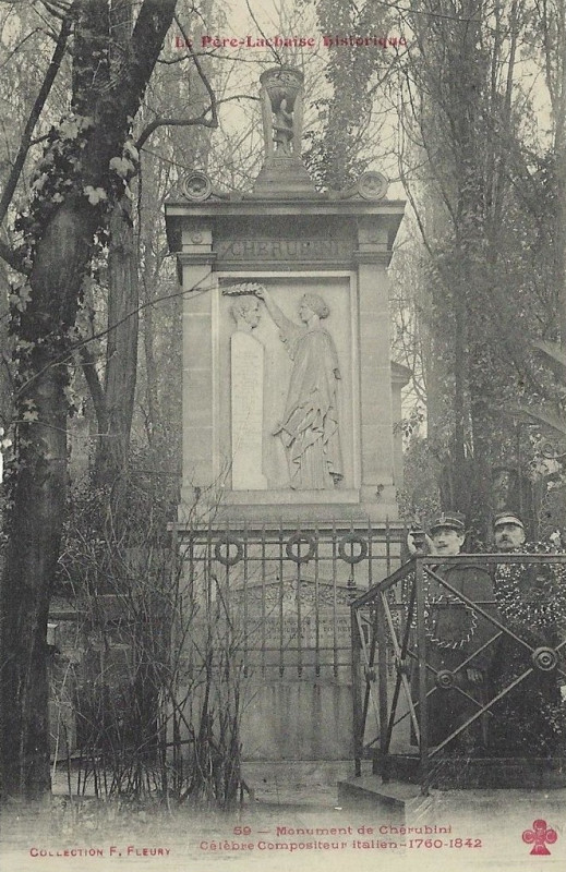 Carte postale ancienne Le Père-Lachaise - Monument de Chérubini à Paris 20e