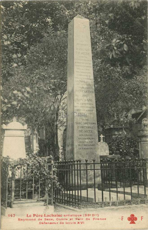 Carte postale ancienne Le Père-Lachaise - Raymond de Seze à Paris 20e