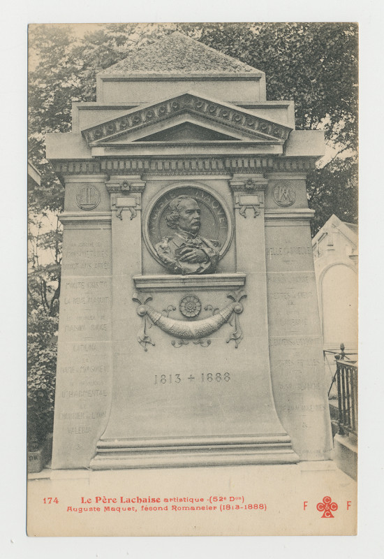 Carte postale ancienne Le Père-Lachaise - Auguste Maquet à Paris 20e