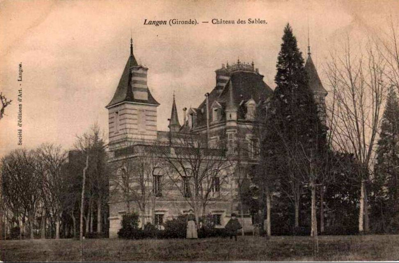Carte postale ancienne Langon - château des Sables 1
