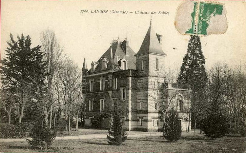 Carte postale ancienne Langon - château des Sables 2