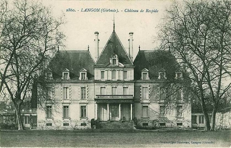 Carte postale ancienne Langon - château Respide 2
