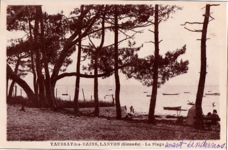Carte postale ancienne Taussat-les-bains - La plage a