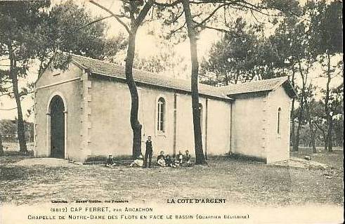 Carte postale ancienne Cap-Ferret - chapelle N.D. des Flots