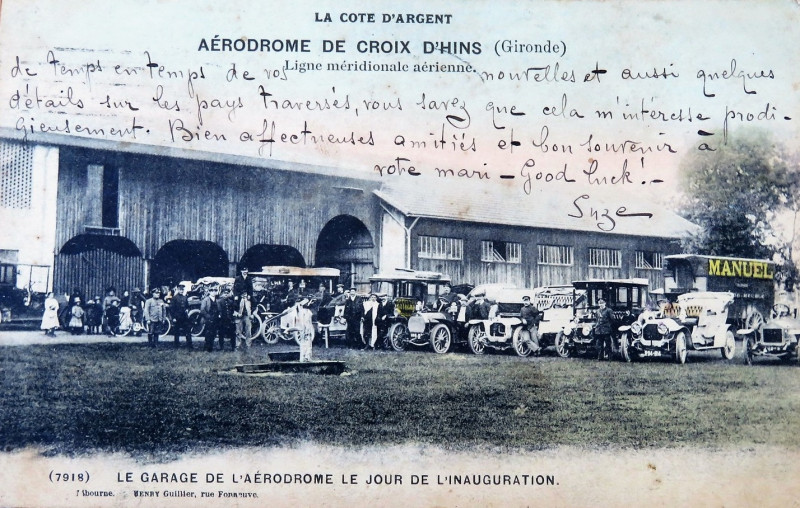 Carte postale ancienne Croix d'Hins - aérodrome 3