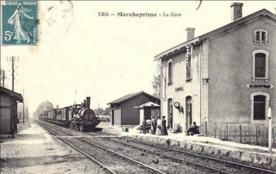 Carte postale ancienne Gare marcheprime