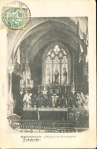 Carte postale ancienne Margueron - église 5