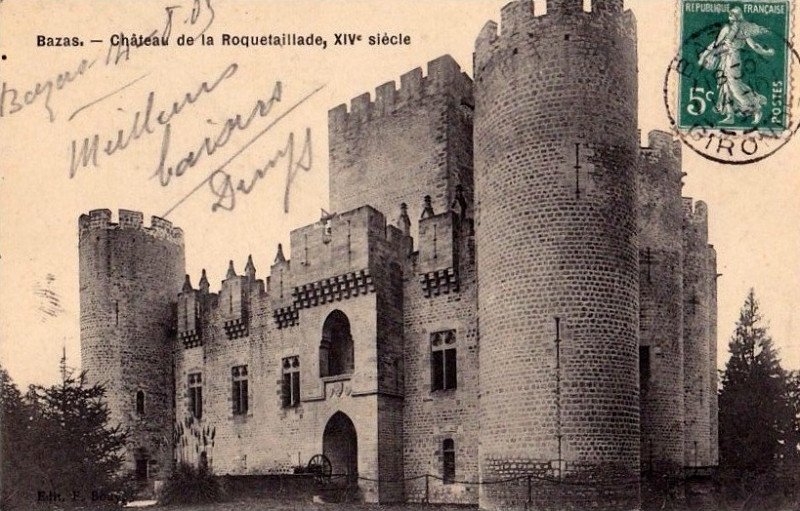 Carte postale ancienne Mazères - château de Roquetaillade 1b