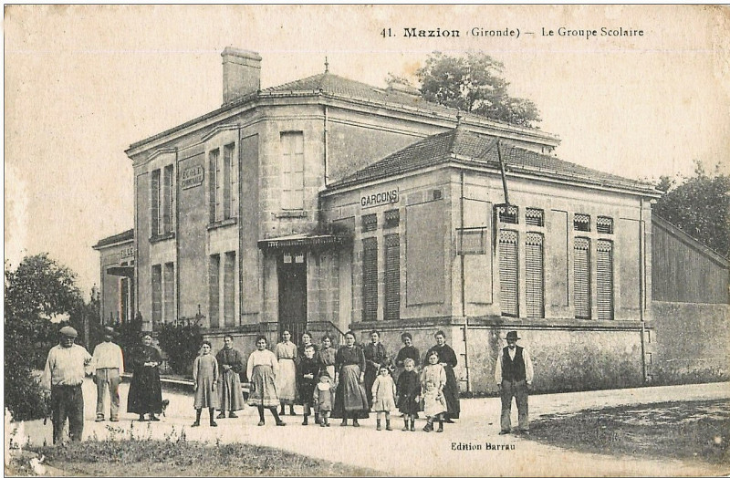 Carte postale ancienne Mazion - Groupe scolaire 1