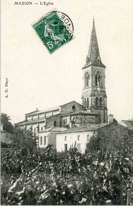 Carte postale ancienne Mazion - église 1
