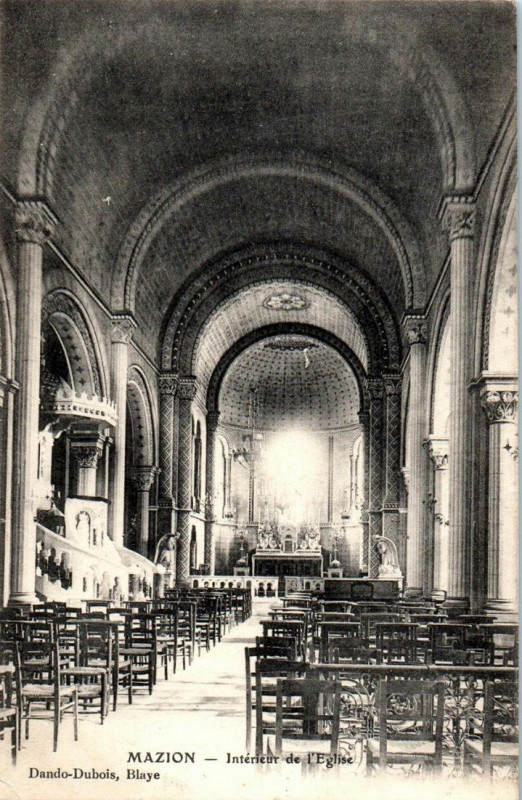 Carte postale ancienne Mazion - église 5
