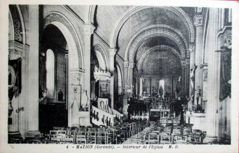 Carte postale ancienne Mazion - église 6b