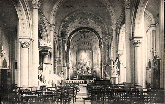 Carte postale ancienne Mazion - église 8