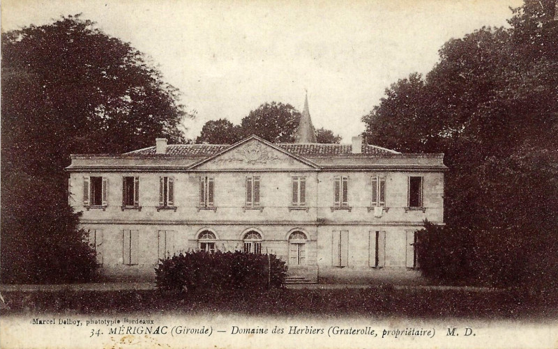 Carte postale ancienne Mérignac - château des Herbiers