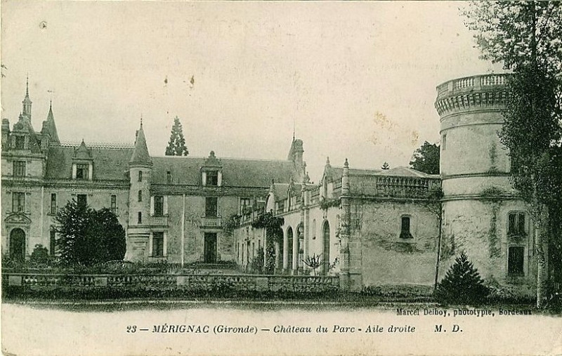 Carte postale ancienne Mérignac - château du Parc 2
