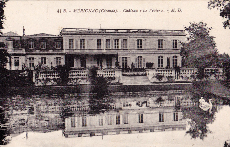 Carte postale ancienne Mérignac - château Le Vivier 2