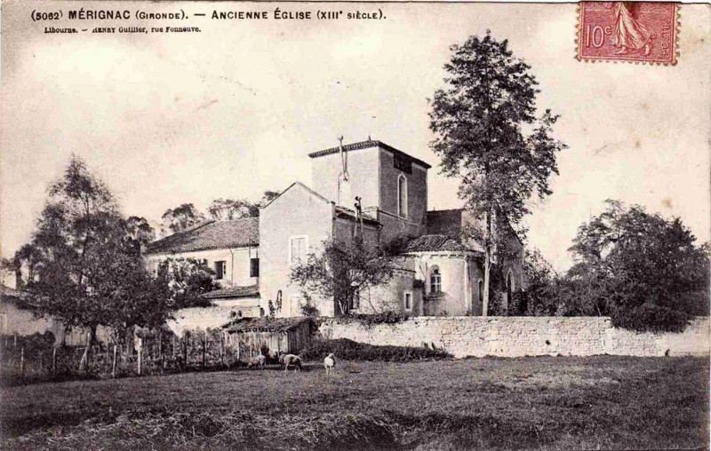 Carte postale ancienne Mérignac - église St Vincent