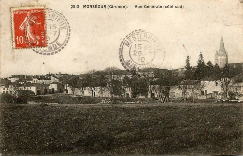 Carte postale ancienne Monségur - vue générale 1