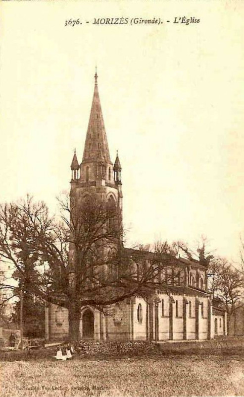 Carte postale ancienne Morizès - église 2