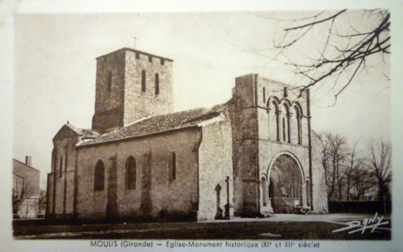 Carte postale ancienne Moulis-en-Médoc - église 2